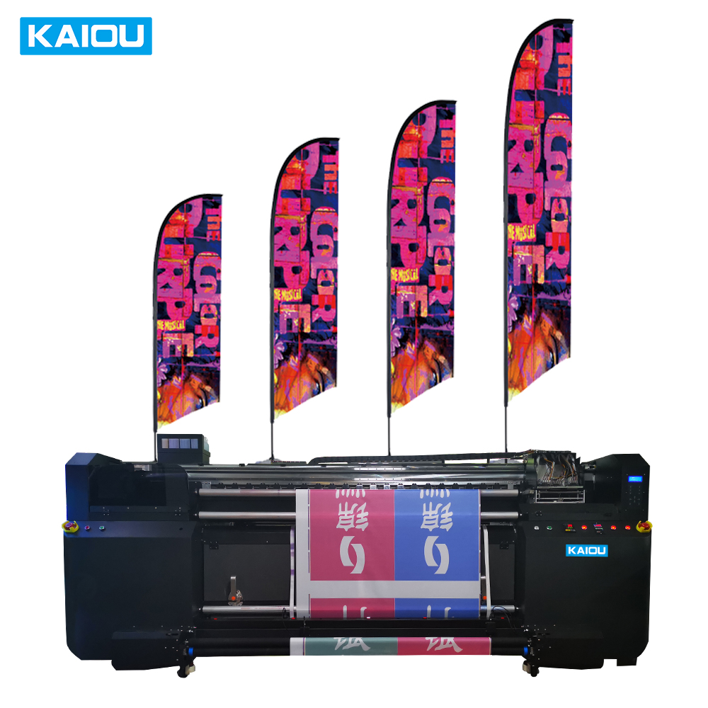 KAIOU Flag printer Integrated oven 4*i3200 print head digital printing machine Thermal color rendering